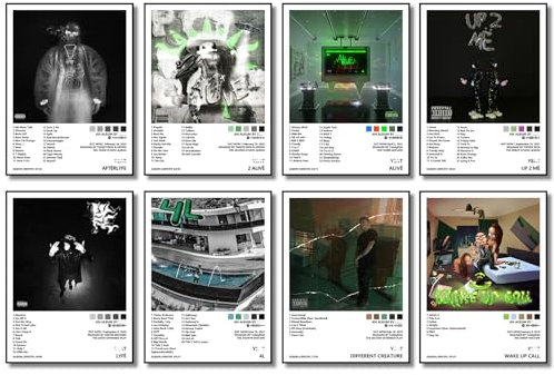 Yeat Poster (8 Stück, 20,3 x 27,9 cm), Albumcover, Musikposter für Zimmer, ästhetisch, Wandkunst für Raumdekoration, Poster für Fans, ungerahmt