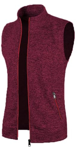 Didadihu Herren Daunenweste - Herbst Winter Arbeitsweste Plüsch Ärmellos Jacke Fleeceweste Bodywarmer 5Xl Steppweste Pufferweste Vest Ärmellos Slim Fit,Wein,L
