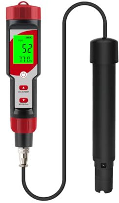 YIYEGO Sauerstoff Messgerät Wasser mit 3.6 Ft Elektrodenkabel, Digital DO Messgerät mit ATC, Gelöster Sauerstoff Test Kit für Wasser, Aquakultur, Fischteich, Bierbrauen 0.0-40.0mg/L