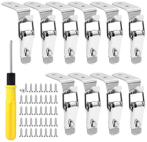 TETEWEVER 10 Stück Ecke Spannverschluss Edelstahl, Kistenverschluss 90 Grad, Schnappverschluss mit Schrauben, Spannverschluss mit Verriegelung für Case Box, Schublade, Toolbox