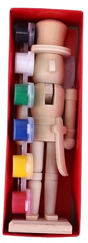 KONTONTY 1 Set Di Bambole in Legno Per Soldati, Schiaccianoci Fai Da Te, Materiale Da Disegno Per Soldati in Noce