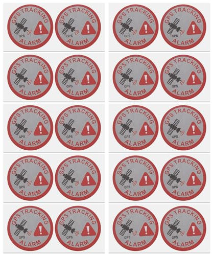 ECSiNG 20 Stück GPS Tracking Alarm Aufkleber 7,5 X 3 cm Warnaufkleber für Den Innen- Und Außenbereich Diebstahlschutz Klebeaufkleber (Rechteck)