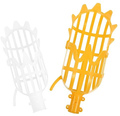 BCOATH 2stücke Teiliges Obstpflücker Robusten Körben Schnittsicherer Pflückkopf Korrosionsbeständig Für Pfirsiche Äpfel Kiwis Orangen Sichere Ernte Ohne Leitern Praktische Garten Obstbaub