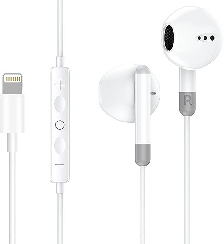 Beamingnet iPhone-Kopfhörer mit Kabel [MFi-Zertifiziert] In-Ear Kopfhörer, Hi-Fi Geräuschunterdrückung mit Mikrofon und Lautstärkeregelung, Kompatibel mit iPhone 14 Pro Max/14/13/12/SE/11/X/XS Max/8/7