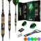 IgnatGames Dart-Set mit Stahlspitzen – 3er-Pack Messing-Darts mit Metallspitzen und edlem Etui – Aluminium-Schäfte, 2 Flight-Sets, Dart-Werkzeug & Dartspitzer