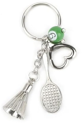 Silberner Schlüsselanhänger Aus Metall, Badminton-Schlüsselanhänger, Anhänger Für Badminton Und Badmintonschläger, Sportstil,Personalisierte Geschenke Freundin