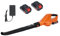 Akku Laubbläser, 21V 150 MPH Akku Gebläse mit 1500mAh Akkus und Ladegerät, 180CFM 5 Gänge einstellbar Elektrischer Laubbläser für Rasenpflege, Terrasse (Orange)