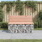 Myheimly Gabionenwand Gartenbank, Sitzbank Bank Gabionen, Gabionenbank für Garten Terrasse, Steinkorb Drahtkorb Parkbank Gartenmöbel, Massivholz Kiefer Natürliches Douglasie,103 x 70 x 65 cm
