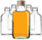KADAX Lot de 50 flasques en verre de 100 ml avec bouchon à vis, bouteilles vides à remplir, mini bouteilles de liqueur, bouteilles d'alcool (doré)