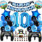 Cadimus Videospiel Geburtstag Deko,Gaming Luftballons 10,Ballons Deko 10 Jahre Junge,Geburtstag 10. Spielthemen Party,XXL Gaming Controller Folienballons,Luftballons Spiel Blau Schwarz