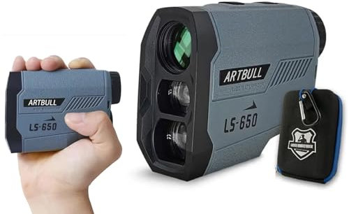 Telemetro da golf con pendenza 650 m, 5 modalità ± 0,5 iarde di precisione, perno di bloccaggio della bandiera, ingrandimento 6x, misuratore di distanza laser per caccia telemetro monoculare