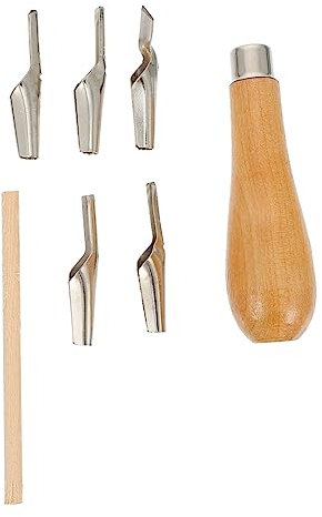 jojofuny 2 Sätze Tranchiermesser schaber spatel Handwerksmesser malsets rakel spachtel handgefertigte schnitzmesser selber machen Malerei- DIY liefert Rostfreier Stahl Light Brown