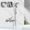 Mursche Badewannenarmatur mit Handbrause Wasserhahn Badewanne - Dusche Armatur mit Brause Gebuerstet Duscharmatur Handbrause Einhebelmischer Edelstahl Badarmatur Wandmontage für Bad Badezimmer