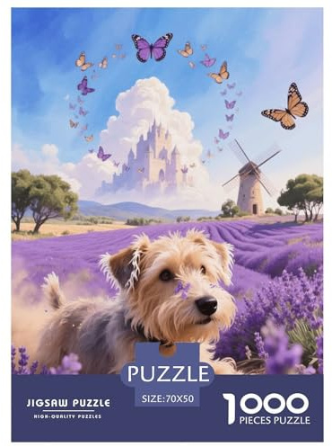 1000 Piece Norfolk Terrier Jigsaw Puzzle for Adults - Challenging Game, Dog Flower Sea Jigsaws, Home Decoration Gifts 70x50cm/1000pcs
