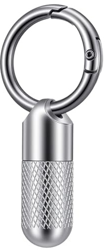 YBEATY Micro Pill Holder Keychain Small Metal Pill Case Mini Waterproof Emergency Medicine Organizer Container Portable Carabiner Clip Medicine Bottle for Outdoor Camping Travel Purse Pocket