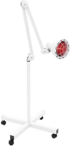 LKHDONG Rotlichtlampe 275W Infrarotlampe Wärmelampe mit ständer und 4 Räder, Rotlicht Therapielampe Mobil Infrarottherapie Lampe Temperatur Einstellbar 0-90°C