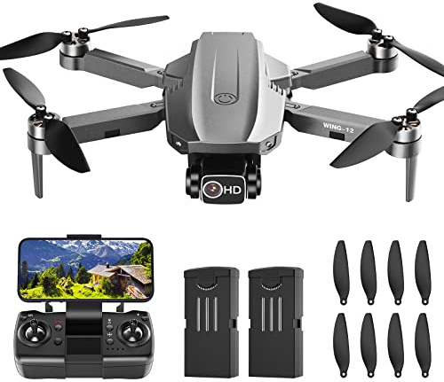 Drone with Camera 4K Professional for Adults Beginners, B12 GPS Foldable Professional RC Quadcopter with Brushless Motor, 5G WiFi Transmission, Optical Flow, Follow Me