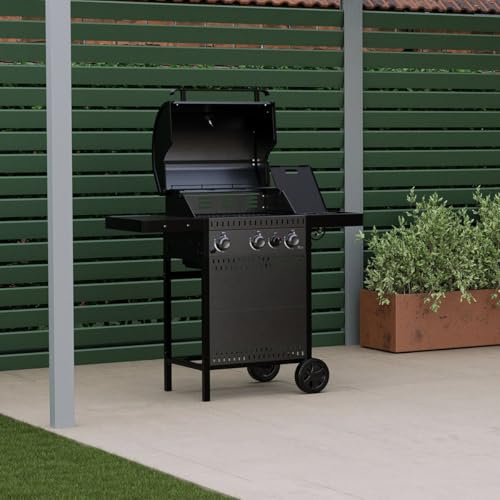 Charles Bentley 3-Burner Gas BBQ with Side Burner, Ottimo 310/3-Burner | Includes regulator and hose. Built-in thermometer, quick electronic ignition, and cast-iron grids feed up to 5 people.