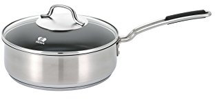 Beka 12375244 Royal Sauteuse + couvercle verre en acier inoxydable intérieur revêtu 24 cm