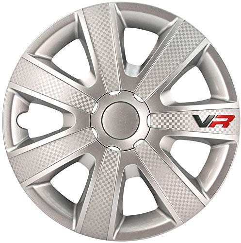AUTO-STYLE Satz Radzierblenden VR 13-Zoll Silber/Karbon-Look/Logo