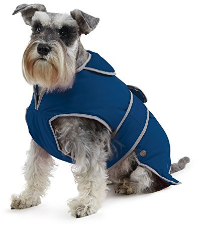 Ancol Muddy Paws All Weather Stormguard Dog Puppy Coat Navy Blue - Waterproof Pet Jacket - Fleece Lining and Chest Protector - Elasticated Neck & Leg Straps - 70 cm Length up to 98 cm Girth - XXL