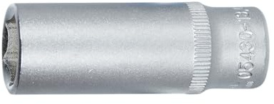 SW-Stahl 05430-13,0SB Steckschlüsseleinsatz 13 mm - 1/4 Zoll Nuss Tief | Lange Ausführung 50 mm aus Chrom-Vanadium-Stahl, Sechskant-Profil, Matt Verchromt, Hochwertige Premium-Qualität