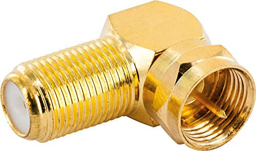 SCHWAIGER -GOWAD8321 537- F-Winkeladapter/Adapter zum Verbinden, Verlängern von Anschlusskabeln/F-Stecker > F-Buchse/ 1 Stück/Gold