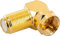 SCHWAIGER -GOWAD8321 537- F-Winkeladapter/Adapter zum Verbinden, Verlängern von Anschlusskabeln/F-Stecker > F-Buchse/ 1 Stück/Gold