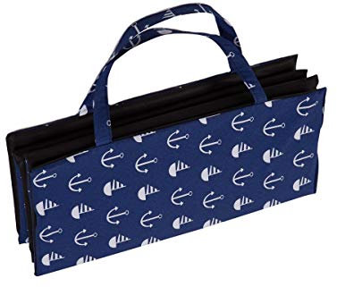 Ferocity Faltbare Strandmatte Liegematte mit Tragegriff Schaumstaff Strapazierfähig Decke Modell 9 Blaue Anker-Muster [061]