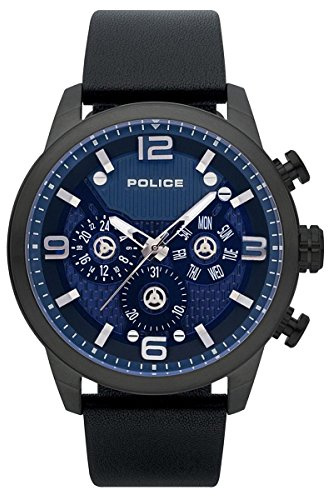Police Herren Armbanduhr Multi Zifferblatt Quarz Leder PL15415JSU.03