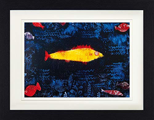 1art1 Paul Klee Poster Der Goldene Fisch, 1925 Gerahmtes Bild Mit Edlem Passepartout | Wand-Bilder | Im Bilderrahmen 40x30 cm