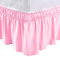 PiccoCasa Cache-sommier élastique à Volants en Microfibre brossée avec Volants de 38 cm (Double, Rose)
