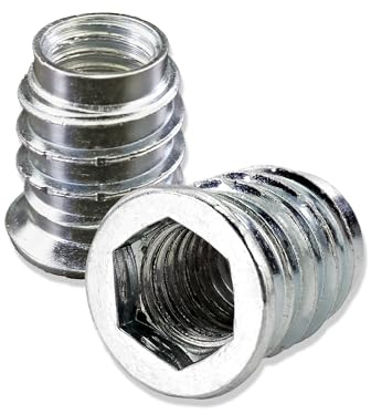 Mprofi MT® 100 Stück | Einschraubmutter M8 x 15mm | Einschraubmuffen | Innensechskantmuttern | Gewindeeinsatz Holz Aus Verzinktem Stahl | M8x15/100
