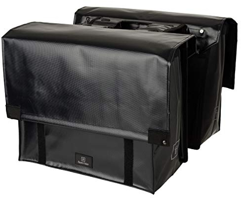 FastRider Cargo Tarpaulin Doppel Pannier, Radtaschen, Fahrradtasche | 46 Liter | Schwarz