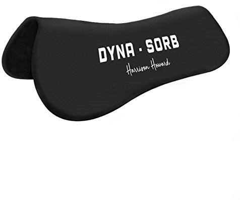 Harrison Howard Dyna-Sorb Full Shock Absorbing Memory Half Saddle Pad for Horse-Mars Black 1 (with White Print)
