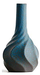 Maya Star Ikebana Keramikvasen im japanischen Stil, Blumenarrangement Container, Ornamente – Blau 1