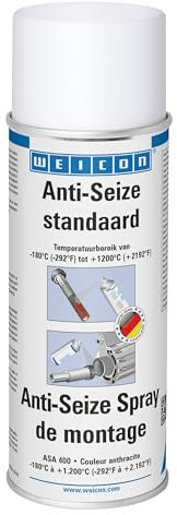 WEICON Anti-Seize/pâte de montage pulvérisable résistante aux hautes températures, utilisée comme lubrifiant, protection contre la corrosion et agent de démoulage