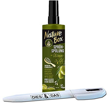 Nature Box Sprüh-Spülung Oliven-Öl 200ml + DIES&DAS Kugelschreiber im Wert von 2,90