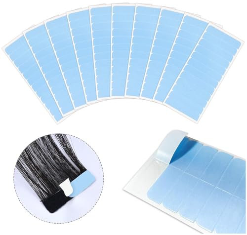 Kalolary 120 Pieza Cinta de Extensión de Pelo, Doble Cara Invisible Ultrarresistente Reemplazo Tape Adhesivas para Trama del Cabello y Extensión de Cabello (azul oscuro)