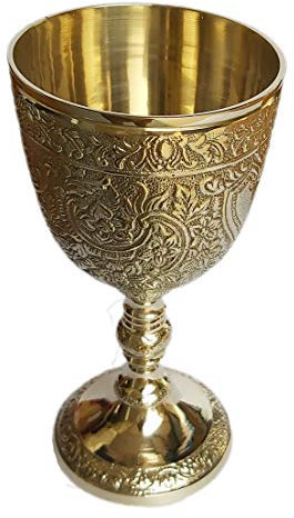 Royal Kelchbecher aus Messing, geprägte Messingflöten für Wein, schwerer Kelch, Trinkgläser, Getränke-Becher für Wasser, Saft, Milch, Bier, Eistee und Bauernhaus-Dekoration