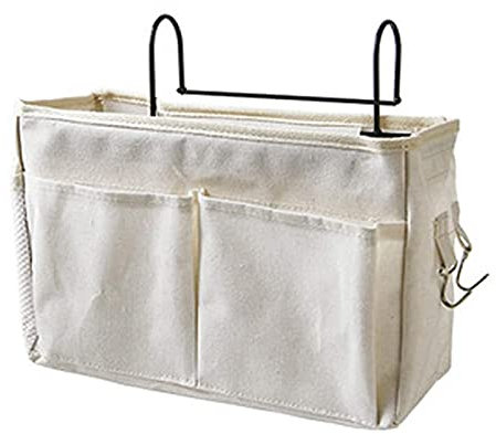 Caddy Organizer Bett Schlafsaal Organizer Bett Filz Hängendes Bett Aufbewahrung Hängende große Kapazität Hochbett Organizer Sofa Kleiderbügel Bett Hängend Organizer Aufbewahrung Köpfe Bett (weiß)