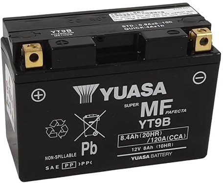 YUASA BATTERIE MOTO YUASA YT9B 12V 8AH 120A