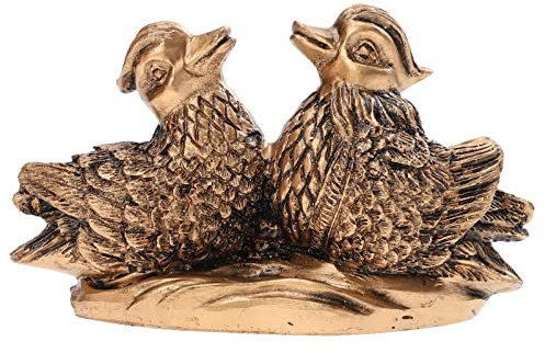 Angoily Mandarin Ducks Feng Shui Couple Figurine Chinese Vintage Statue Mandarin Adornment Birds Ornaments for Home Office Desktop Wedding Gift and Vintage Home Decor