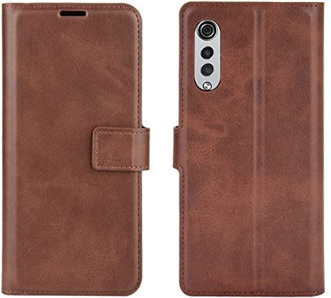 Kezaizhe Klapphülle für LG Velvet Hüllen PU Leder Wallet Schutzhülle Schutz Mobiltelefon Flip Back Cover für Velvet LG Velvet 5G 4G LTE Tasche Handy Zubehör (Brown)