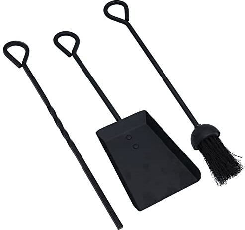 AB Tools 18 Loop Brush, Shovel & Poker Fire Coal Wood Log Burner Steel Metal 450mm