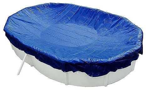 EVOLUTION Abdeckplane Oval 800x400 cm Blau mit Übermaß Sommer & Winter Pool Schwimmbad