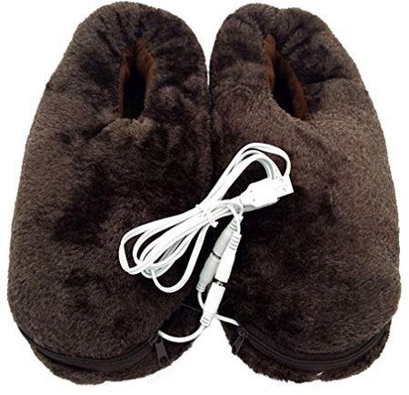 MAGICLULU 1paar Usb Heizsohlen Hausschuhe Für Damen Und Warme Kuschelige Winter-slipper Mit Usb- Für Büro Und Studium Kaffee Farbe