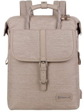 Nordace Comino Tragetasche Rucksack 18L-Vol. Laptop-Fach USB-Anschluss RFID-Tasche wasserbeständig Gew:1,09kg (Light Taupe)