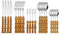 Juegos De Cubertería Juego De Vajilla De Bambú Vajilla Retro Con Mango Natural De Acero Inoxidable Cuchillos Para Carne Tenedor De Mesa Cuchara 20Uds.