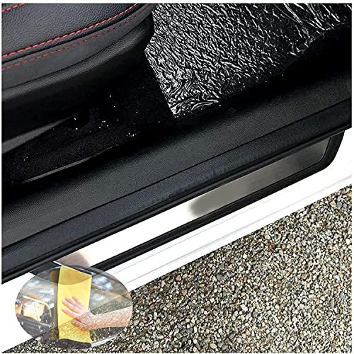 4PCS Car Door Sill Protector Threshold Protective Stickers, For Car Door Steps for VW Polo 2015-2022, Carbon Fiber Stickers Door Sill Scuff